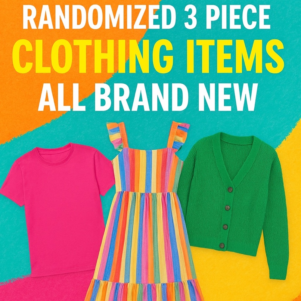 NEW WITH AND WITHOUT TAGS NEVER WORN RANDOM 3 PIECES OF CLOTHING